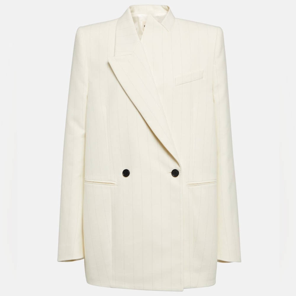 KHAITE Malek striped cotton tuxedo jacket